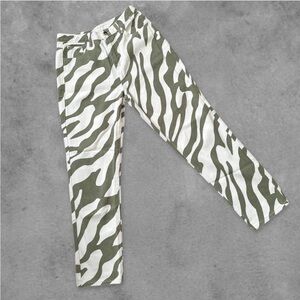 Sage Zebra High Waisted Mom Jeans